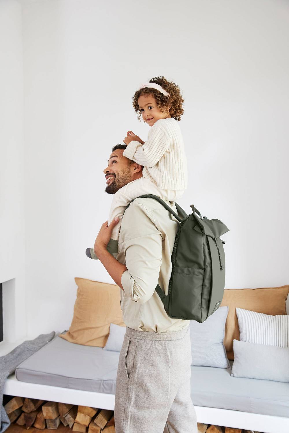 Lässig Wickelrucksack - Rolltop Up Backpack, Oliv Angebote