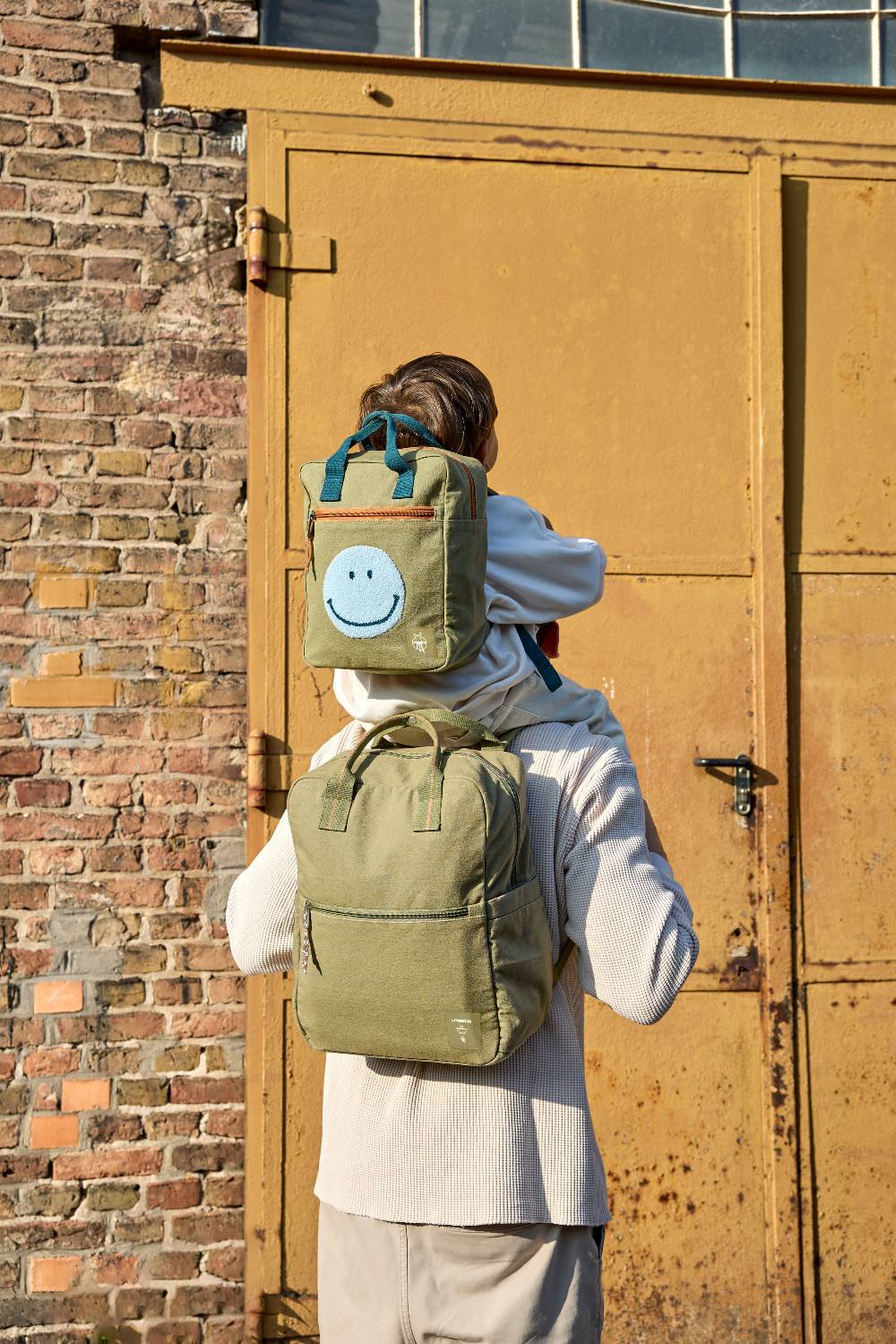 Lässig Wickelrucksack Square Little One & Me - Big, Oliv im Angebot