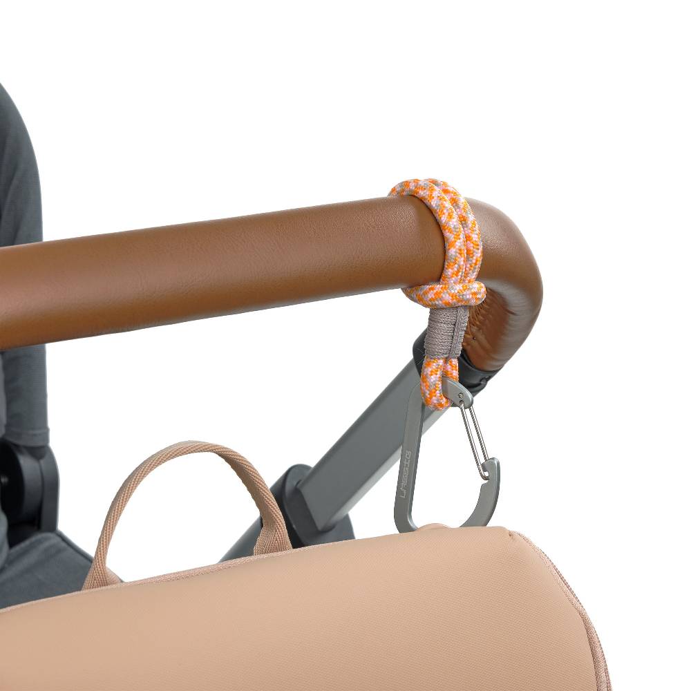 Lässig Kinderwagenhaken 2er Set - Karabiner, Beige Orange Günstig kaufen