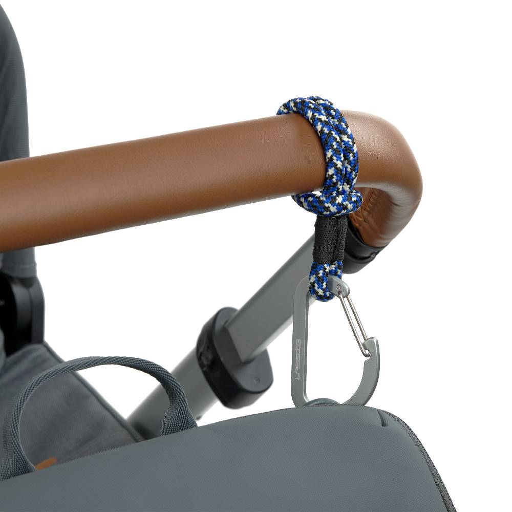 Lässig Kinderwagenhaken 2er Set - Karabiner, Schwarz Blau Versandkostenfrei