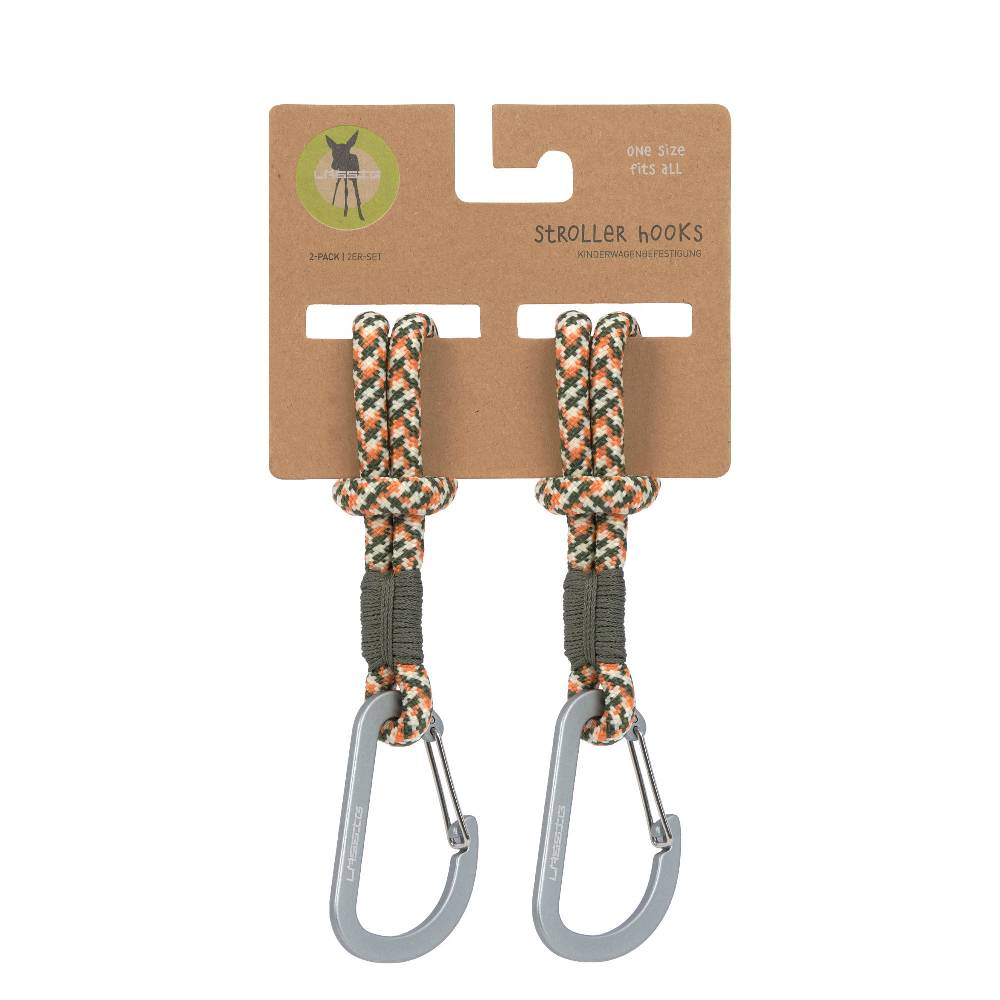Lässig Kinderwagenhaken 2er Set - Karabiner, Oliv Rot Großer Ausverkauf
