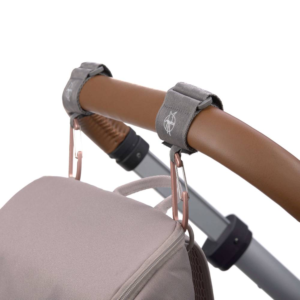 Lässig Kinderwagenhaken 2er Set - Karabiner, Grau Muttertagsangebot