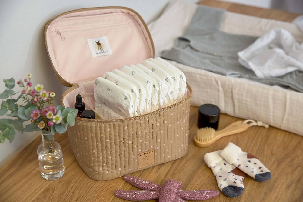 Lässig Wickeltisch Organizer - Nursery Caddy To Go, Dots Curry Lagerräumung