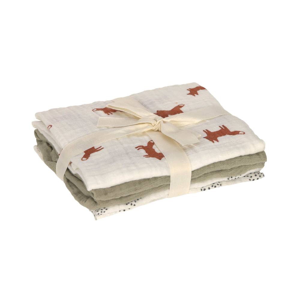 Lässig Mulltücher (3 Stk) M - Little Forest, Fuchs Zeitlich begrenztes Angebot