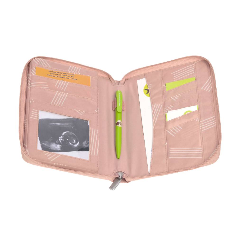 Lässig Mutterpasshülle mit Reißverschluss - Soft Stripes Rose, Rosa Neueste Stile