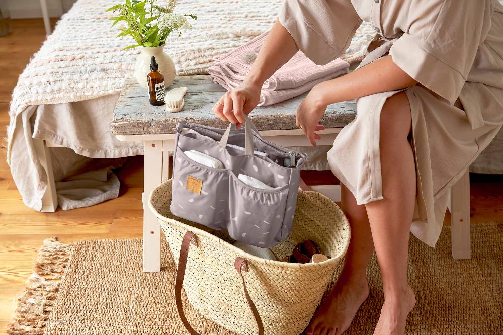 Lässig Wickeltasche - Multitalent Organizer Blocks Taupe, Grau Letzte 2 Tage