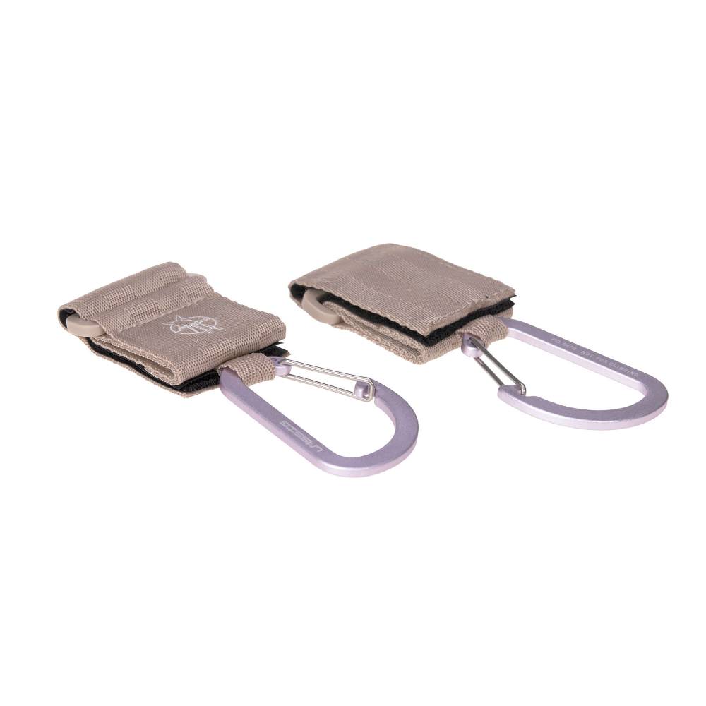 Lässig Kinderwagenhaken 2er Set - Karabiner, Beige Nur noch ein Tag übrig
