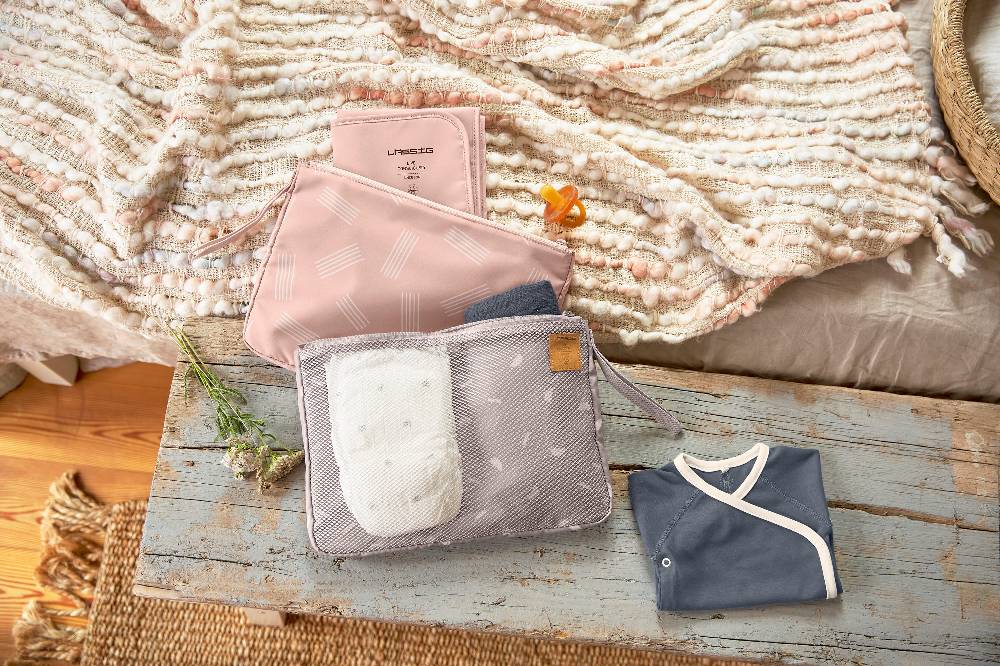 Lässig Windeltasche - Changing Organizer Soft Stripes Rose, Rosa Super Rabatt