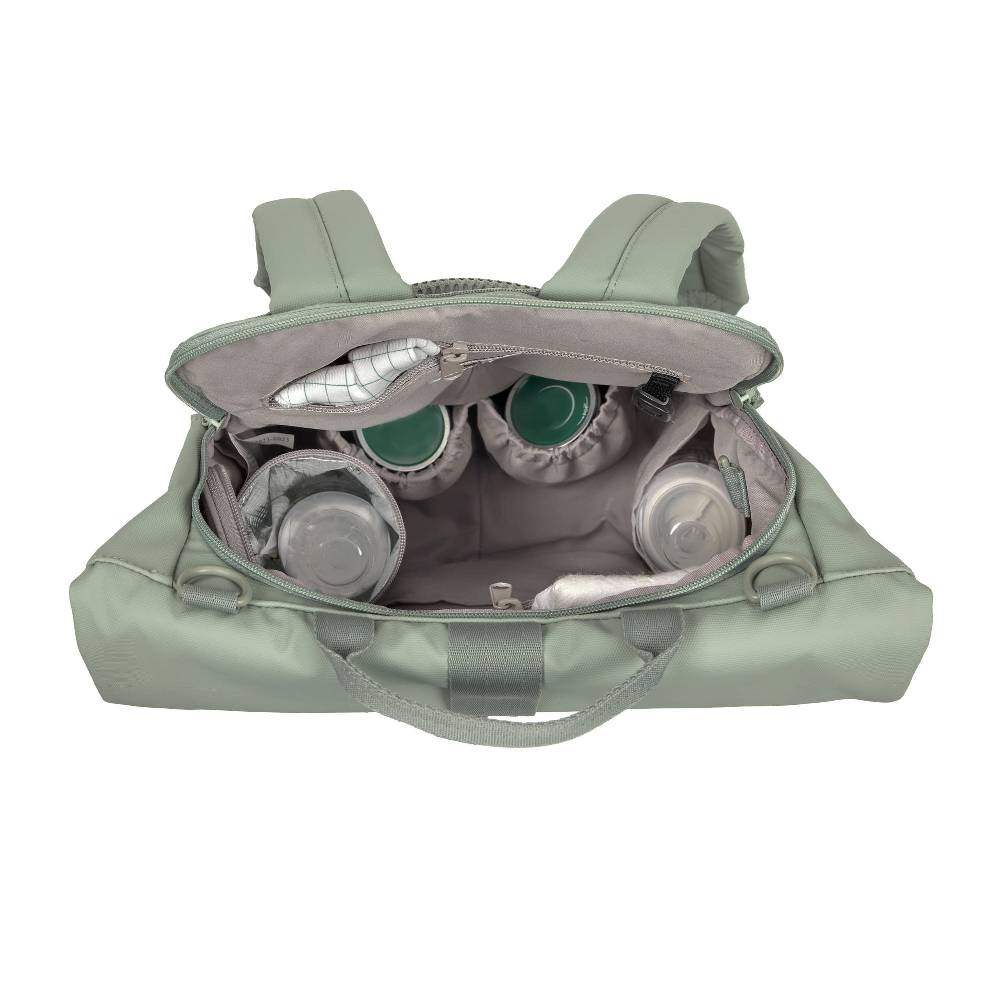 Lässig Wickelrucksack - Rolltop Up Backpack, Silbergrün Clearance-Verkauf