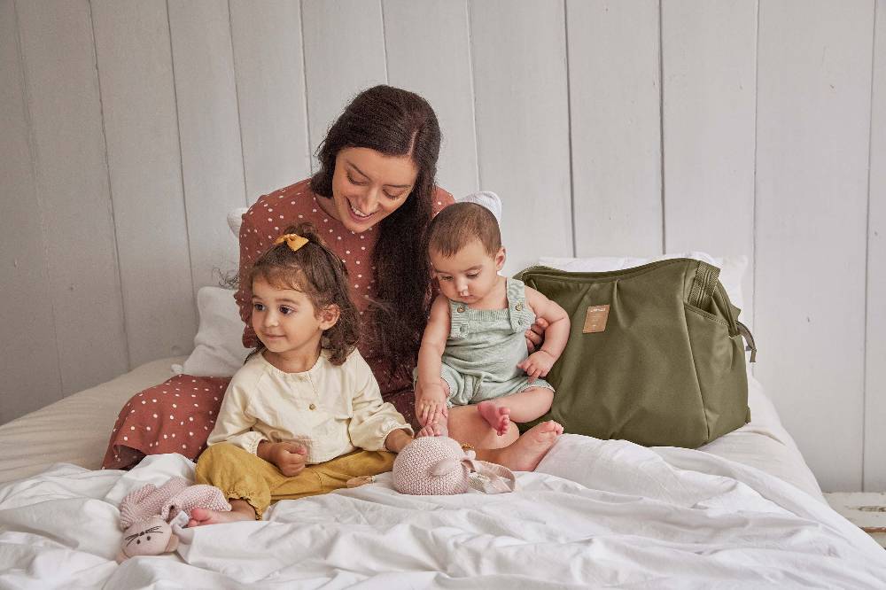 Lässig Zwillingswickeltasche - Green Label Twin, Olive Im Verkauf