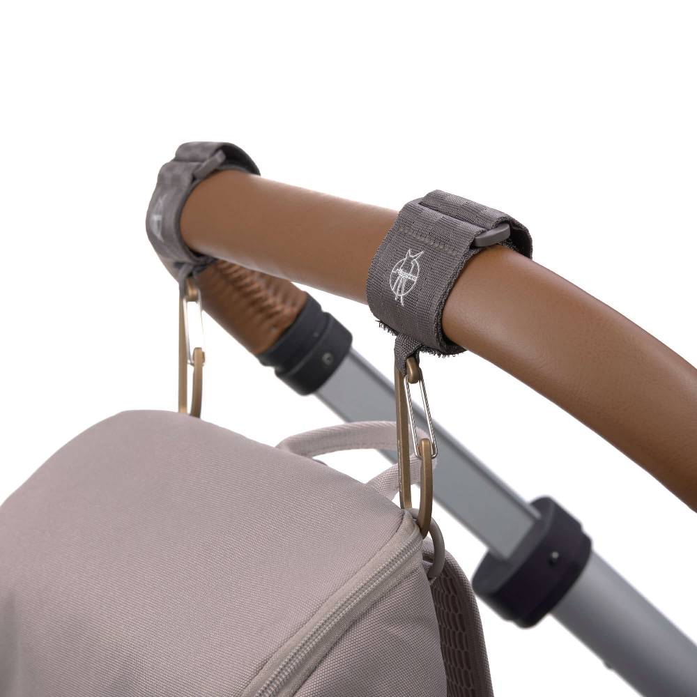 Lässig Kinderwagenhaken 2er Set - Karabiner, Anthrazit Kostenloser Versand