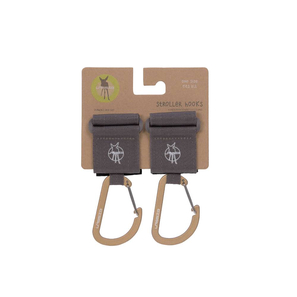 Lässig Kinderwagenhaken 2er Set - Karabiner, Anthrazit Kostenloser Versand