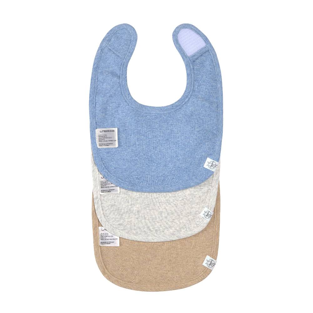Lässig Spucklätzchen 3er Set - Baumwolle (bio), Blau Hellgrau Beige Begrenztes Angebot