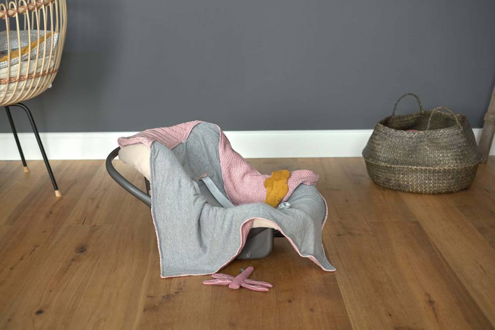 Lässig Einschlagdecke Baby - Bio Baumwolle, Dusky Pink Muttertagsangebot