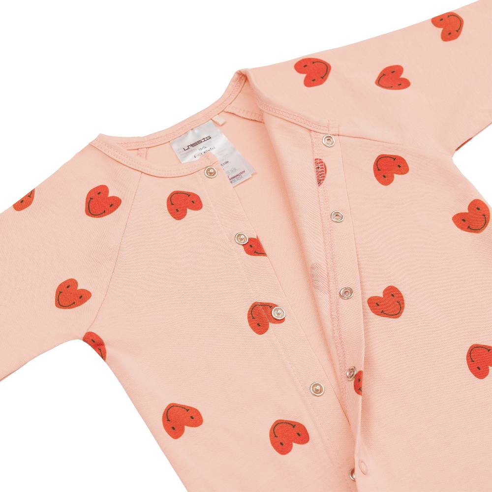 Lässig Baby Schlafoverall - Bio Baumwolle, Herzen, Rosa Riesige Ersparnisse
