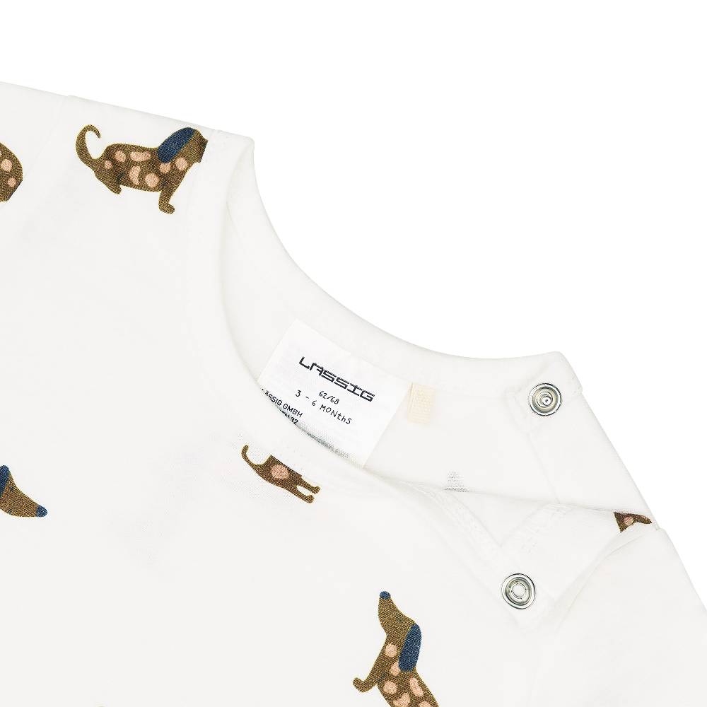 Lässig Baby Jumpsuit - Bio Baumwolle, Hund, Beige Bis zu 60% Rabatt