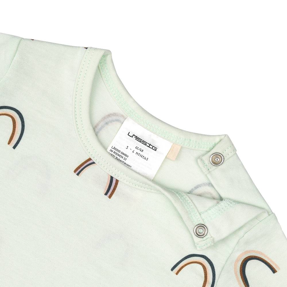Lässig Baby Jumpsuit - Bio Baumwolle, Regenbogen, Mint Nur für heute