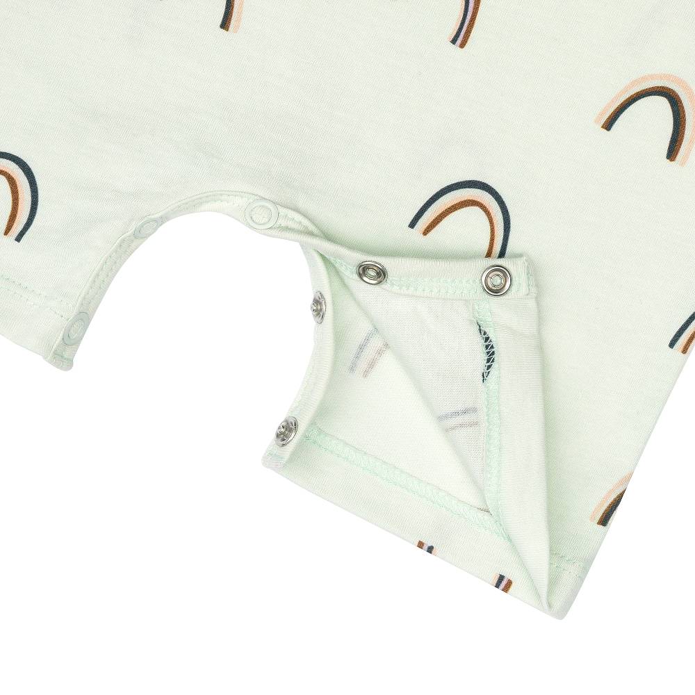 Lässig Baby Jumpsuit - Bio Baumwolle, Regenbogen, Mint Nur für heute