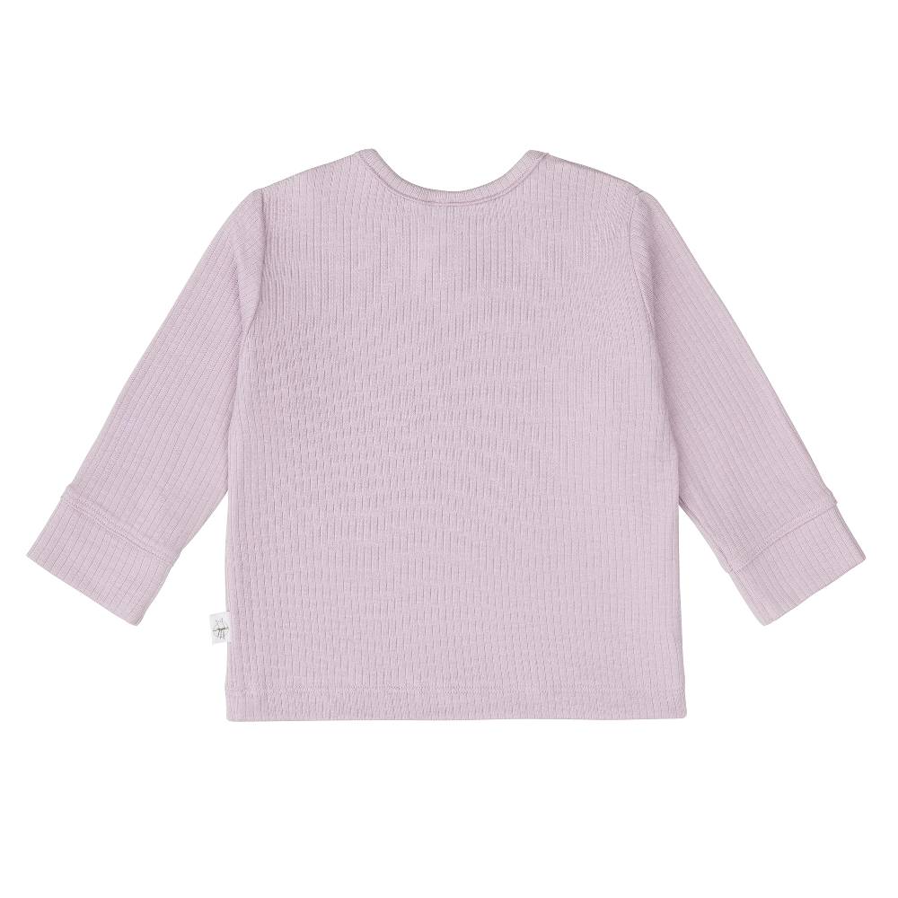 Lässig Baby Langarm Shirt - gerippt, Lila Fabrikladen