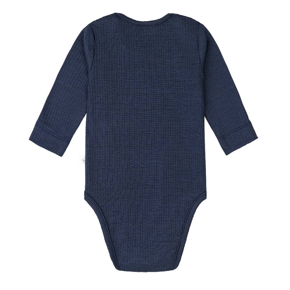 Lässig Baby Body Langarm - gerippt, Blau Im Verkauf