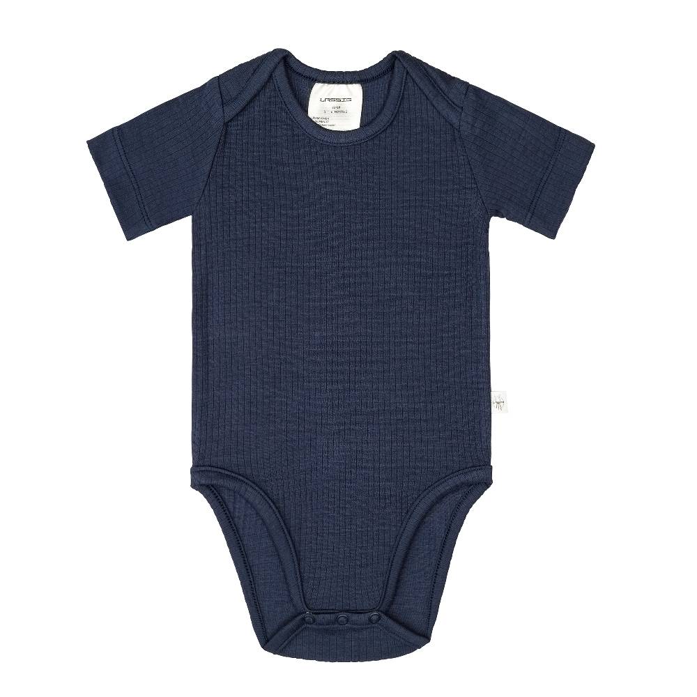 Lässig Baby Body Kurzarm - gerippt, Blau