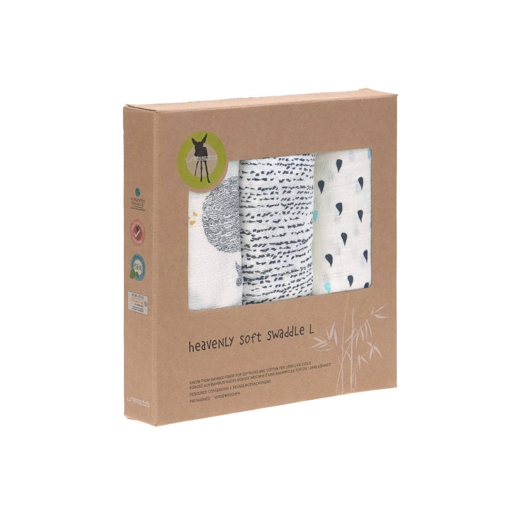 Lässig Mulltücher (3 Stk) - Heavenly Soft Swaddle L, Little Water Whale Blitzverkäufe