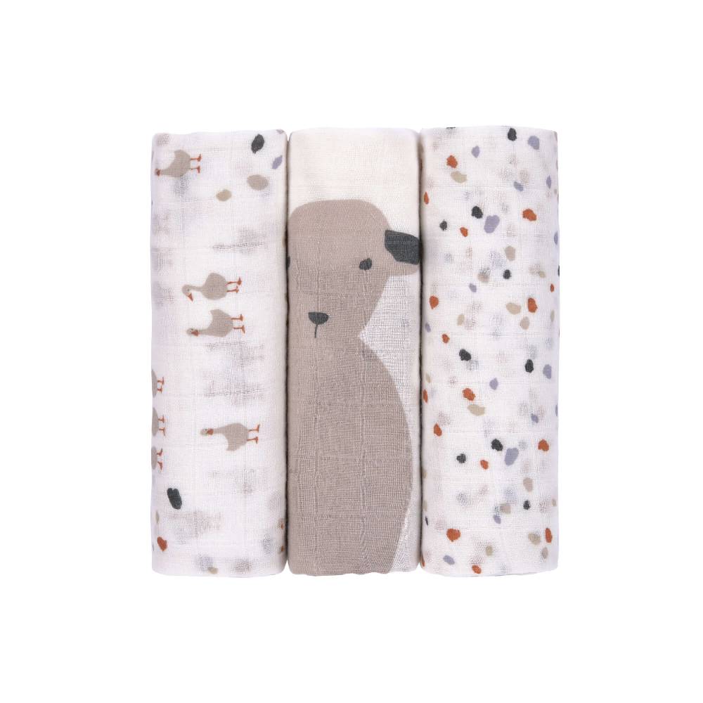 Lässig Mulltücher (3 Stk) - Heavenly Soft Swaddle L, Tiny Farmer Speckles Kostenloser Versand