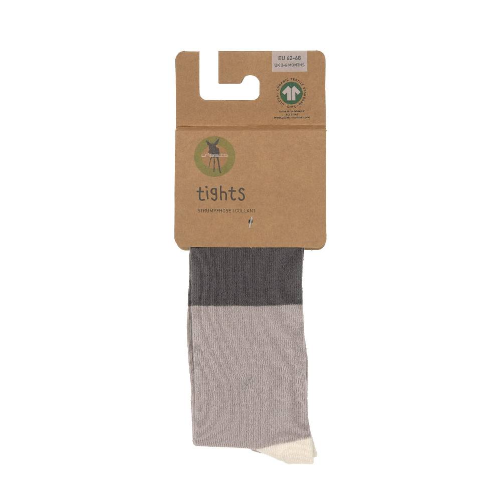Lässig Strumpfhose GOTS - Tights, Block Streifen Taupe Anthrazit Begrenztes Angebot