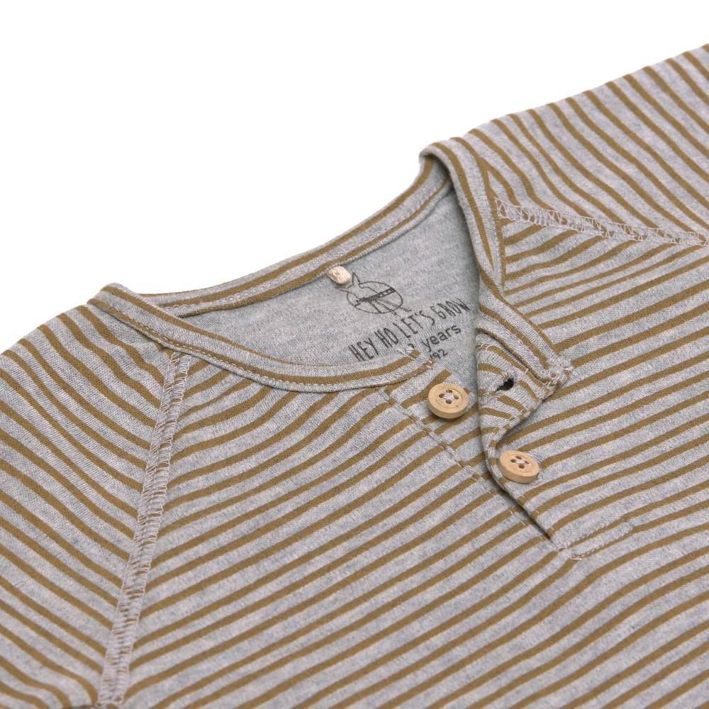 Lässig Baby Langarmshirt - Bio Baumwolle, Striped, Grau Mélange Online Shopping