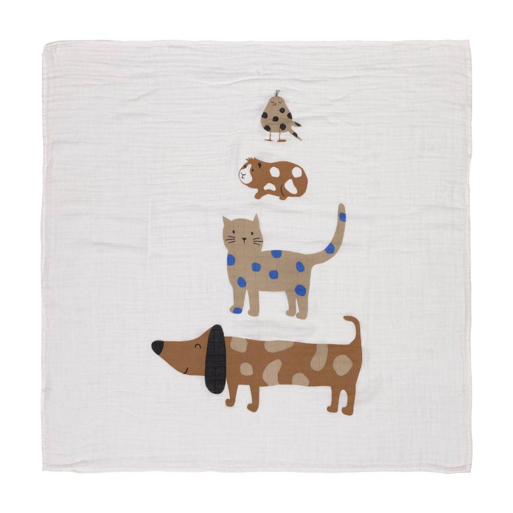 Lässig Mulltücher 3er Set 80 x 80 cm - Little Mateys, Royal Blau Valentinstagsangebot