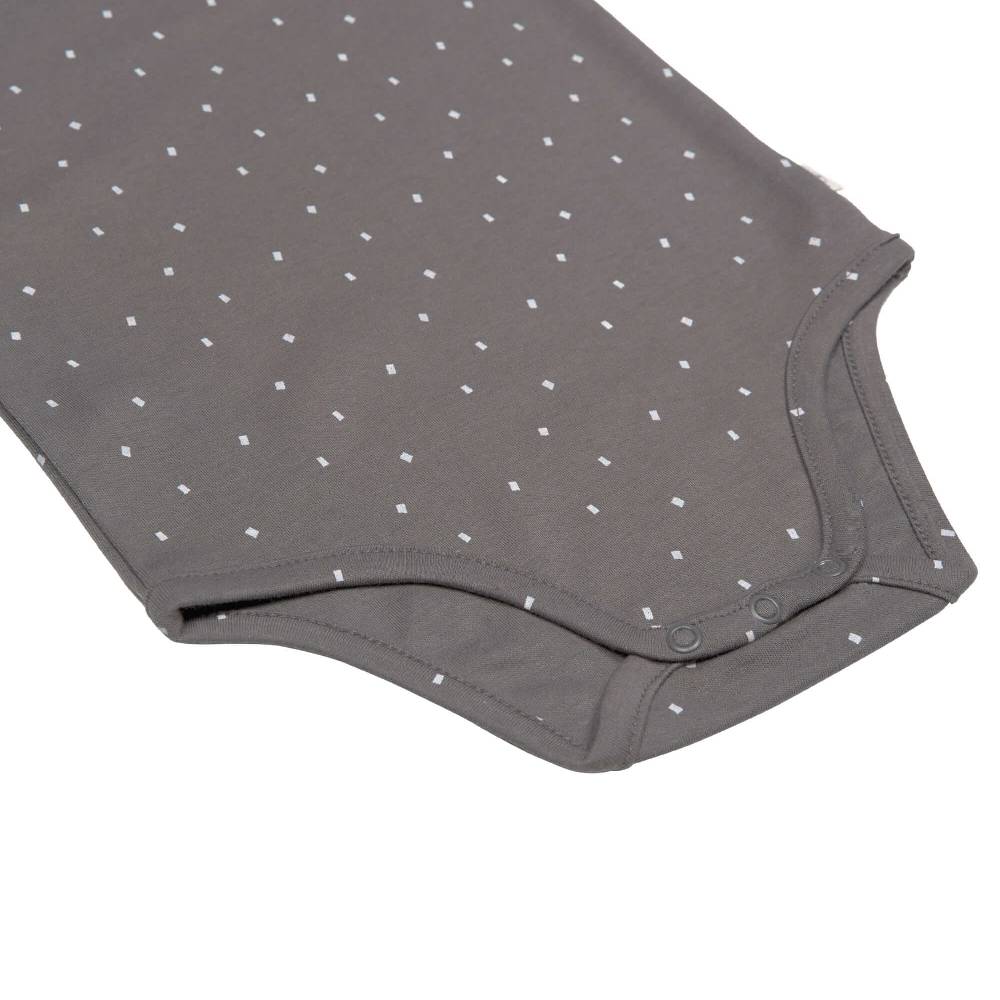 Lässig Baby Body langarm - Bio Baumwolle, Punkte, Anthrazit Blitzangebot