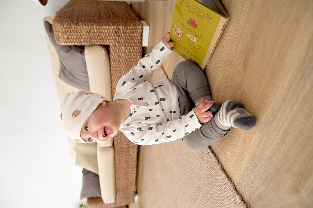 Lässig Baby Langarmshirts - Bio Baumwolle, Bricks, Milky Tiefpreis