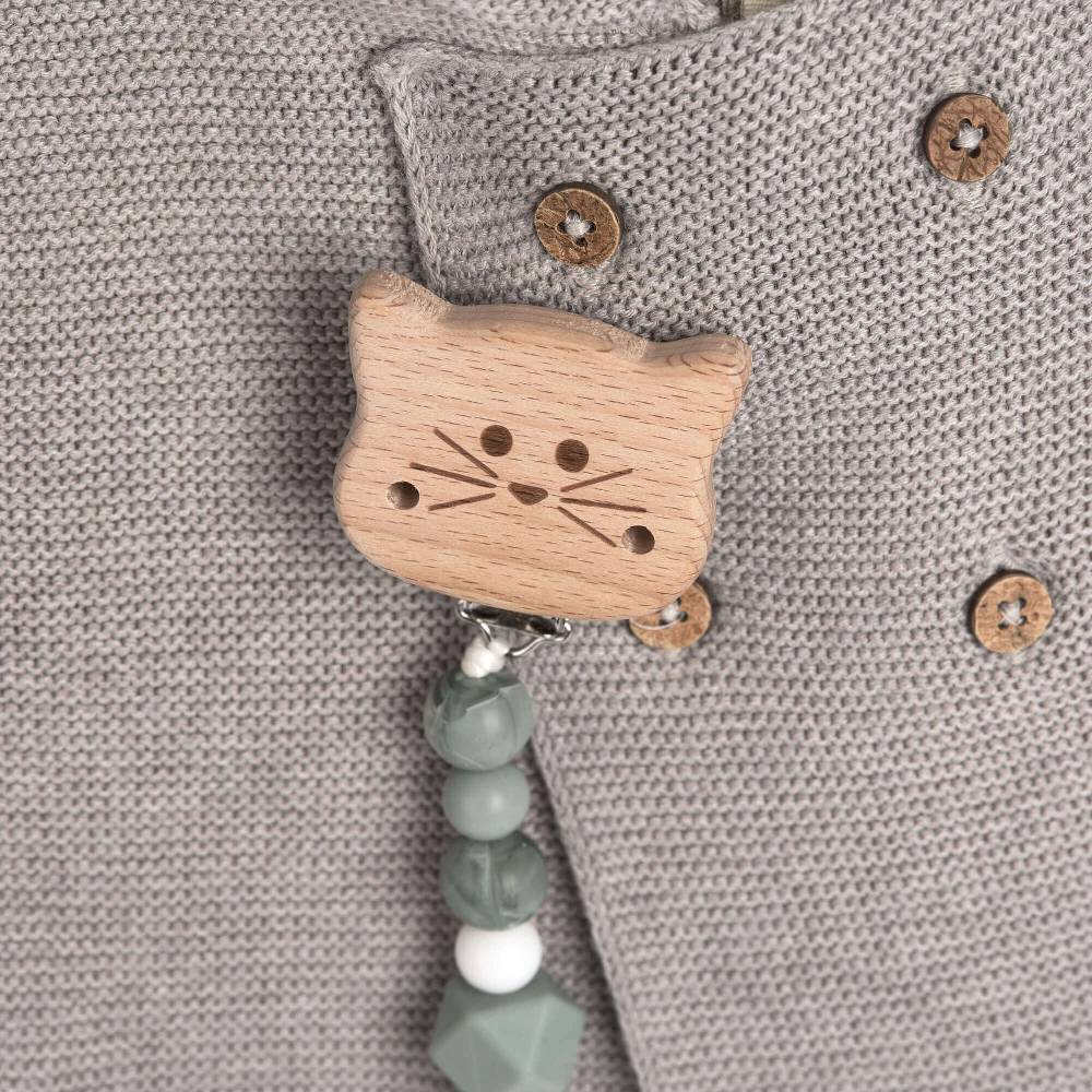 Lässig Schnullerkette - Little Chums, Katze Grau Super Rabatt