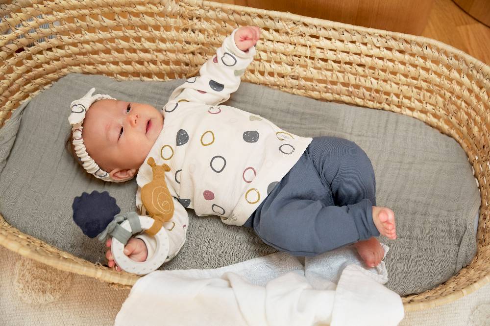 Lässig Baby Body kurzarm - Bio Baumwolle, Kreise, Beige Fabrikladen