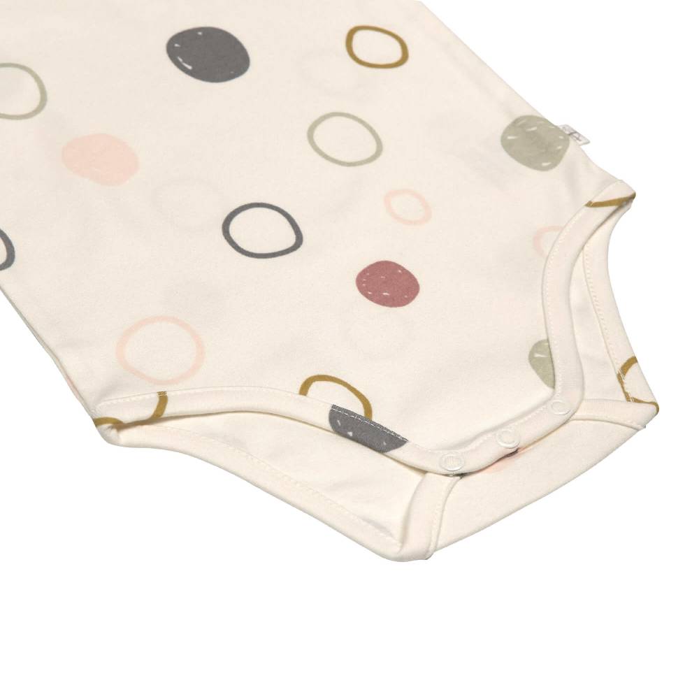 Lässig Baby Body kurzarm - Bio Baumwolle, Kreise, Beige Fabrikladen