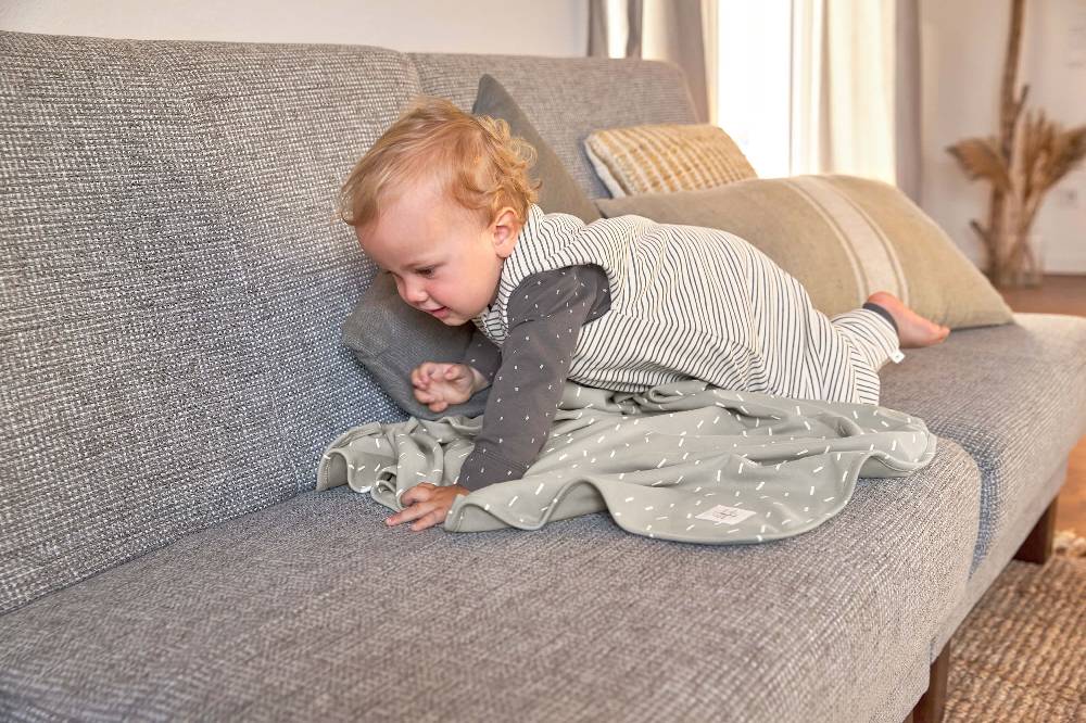 Lässig Kinder Schlafoverall 2,5 TOG, Striped, Grau zollfrei