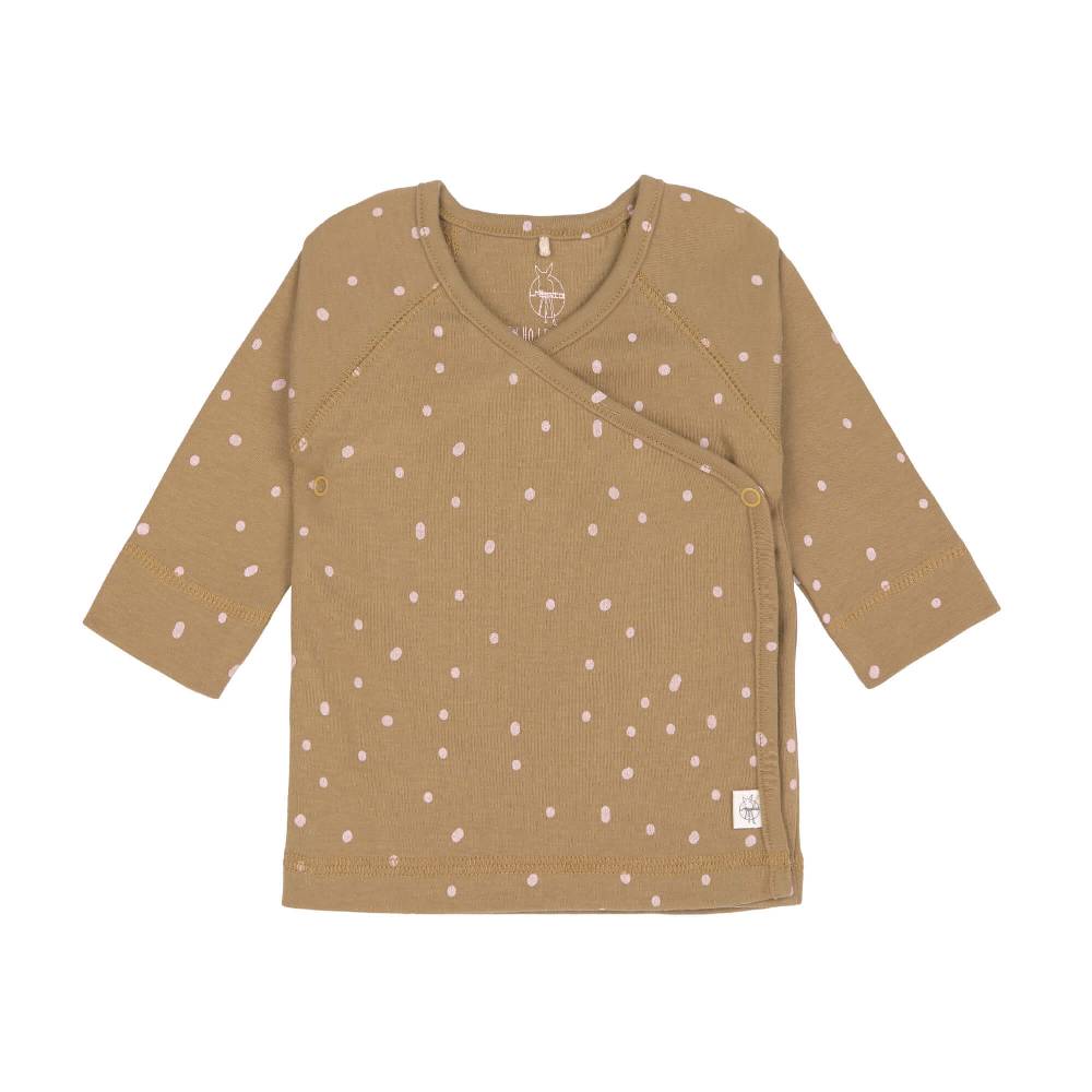 Lässig Baby Wickelshirt - Bio Baumwolle, Dots, Curry Outlet