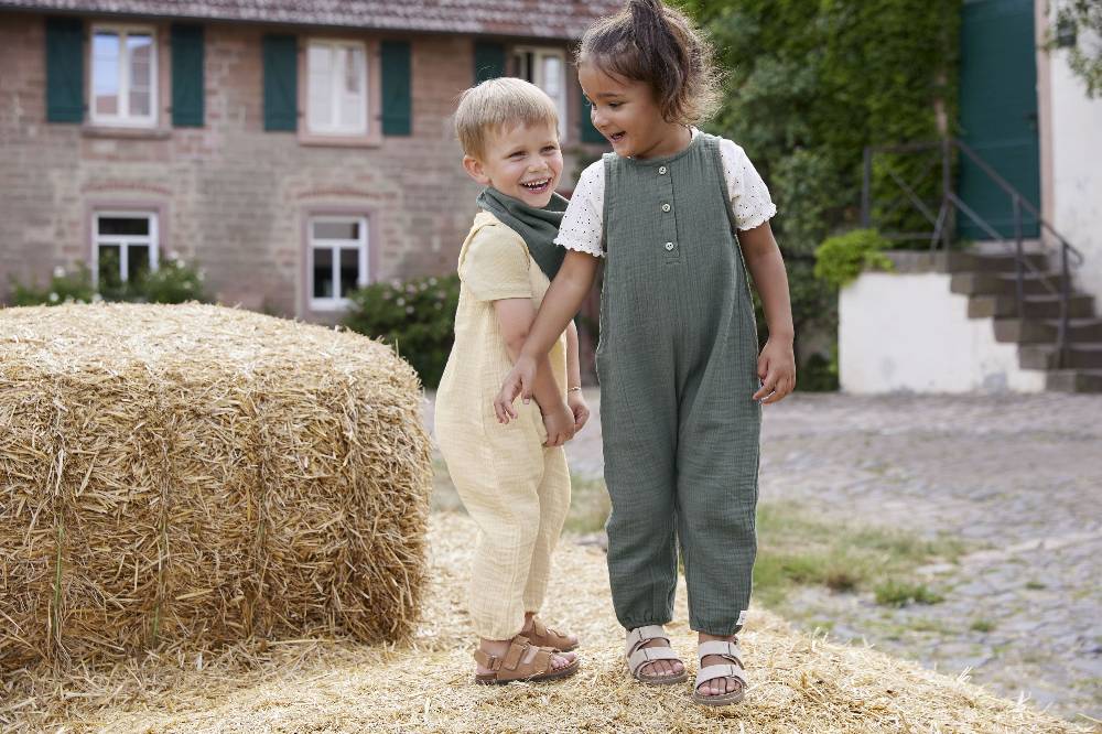 Lässig Musselin Jumpsuit - Bio Baumwolle, Petrolgrün Blitzverkäufe