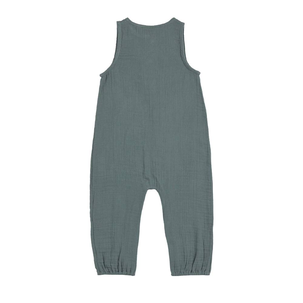 Lässig Musselin Jumpsuit - Bio Baumwolle, Petrolgrün Blitzverkäufe
