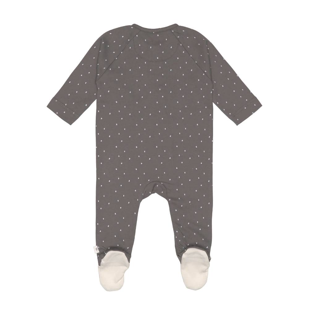 Lässig Baby Schlafanzug mit Füßen - Bio Baumwolle, Spots, Anthrazit Kostenloser Versand