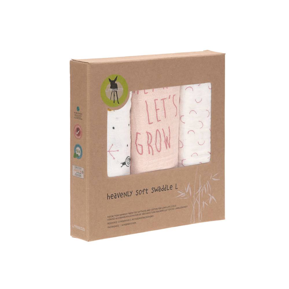 Lässig Mulltücher (3 Stk) - Heavenly Soft Swaddle L, Garden Explorer Schnecke Fabrik Onlineshop