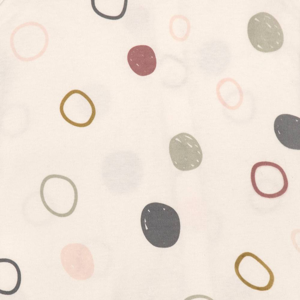 Lässig Baby Schlafanzug mit Füßen - Bio Baumwolle, Circles, Weiß Sonderangebot