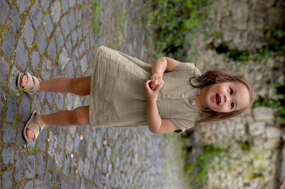 Lässig Kinderkleid - Bio Baumwolle, Taupe, Grau Osterangebot