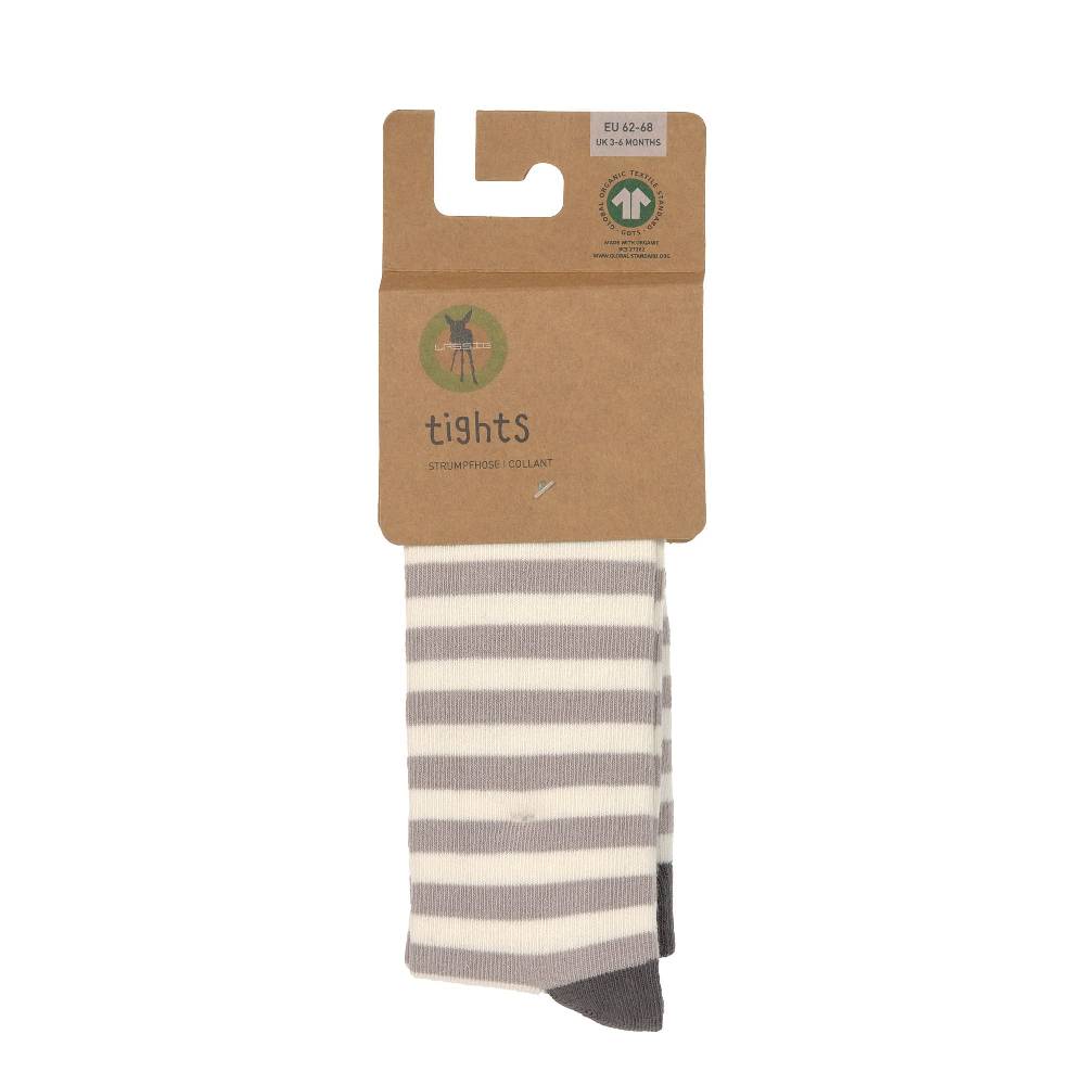 Lässig Strumpfhose GOTS - Tights, Streifen Taupe Weiß Online Outlet
