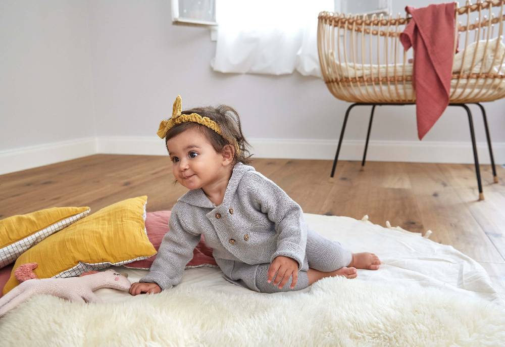 Lässig Baby Hose - Strickhose, Grau Zeitlich begrenztes Angebot