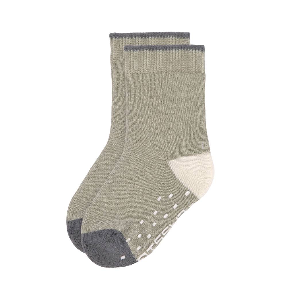 Lässig Kinder Antirutsch-Socken (2er-Set), Anthrazit Oliv Blitzangebot