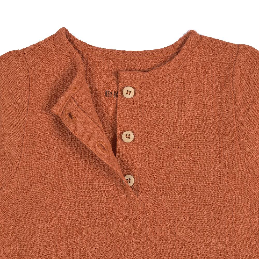 Lässig Baby Langarmshirt - Bio Baumwolle, Rostrot Sonderangebote