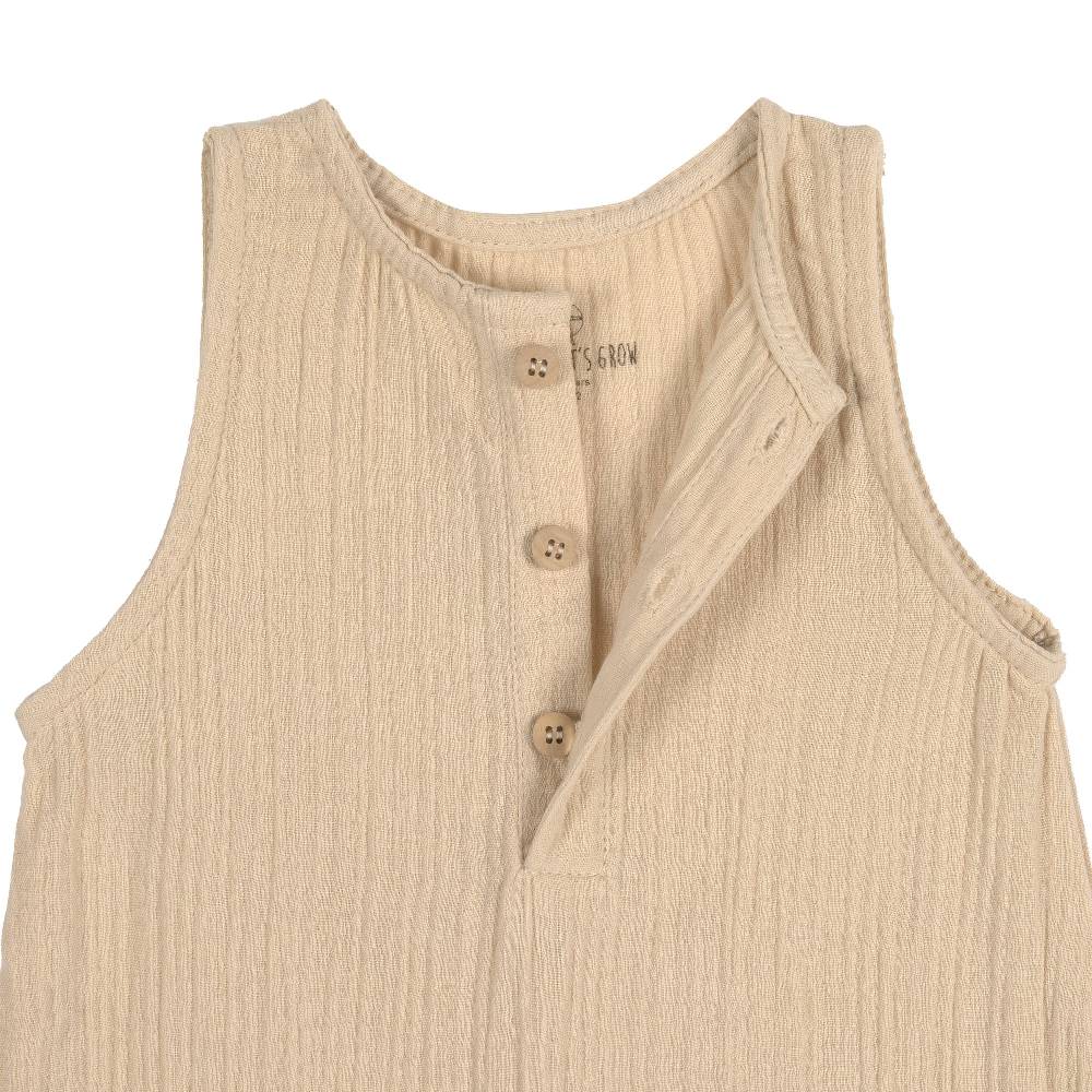 Lässig Baby Jumpsuit - Bio Baumwolle, Nature, Beige Tiefpreis