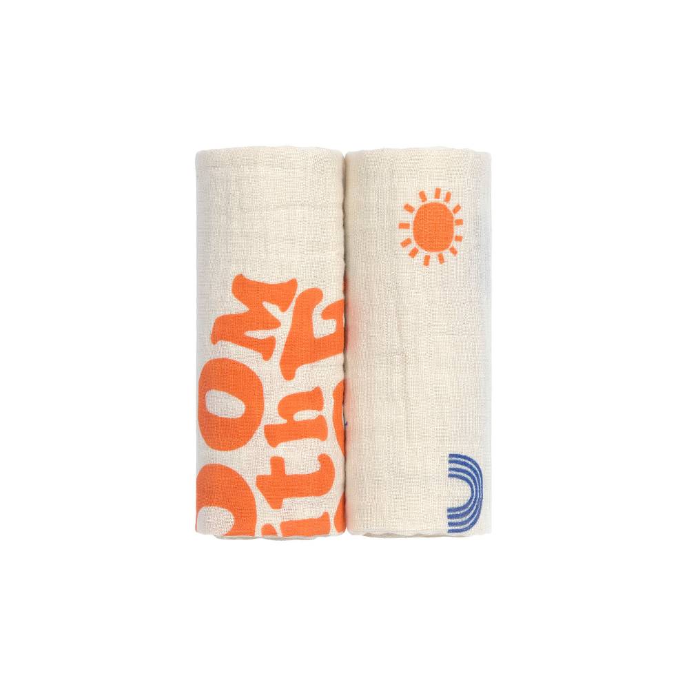 Lässig Mulltücher 2er Set M - Nature, Beige Nur für heute
