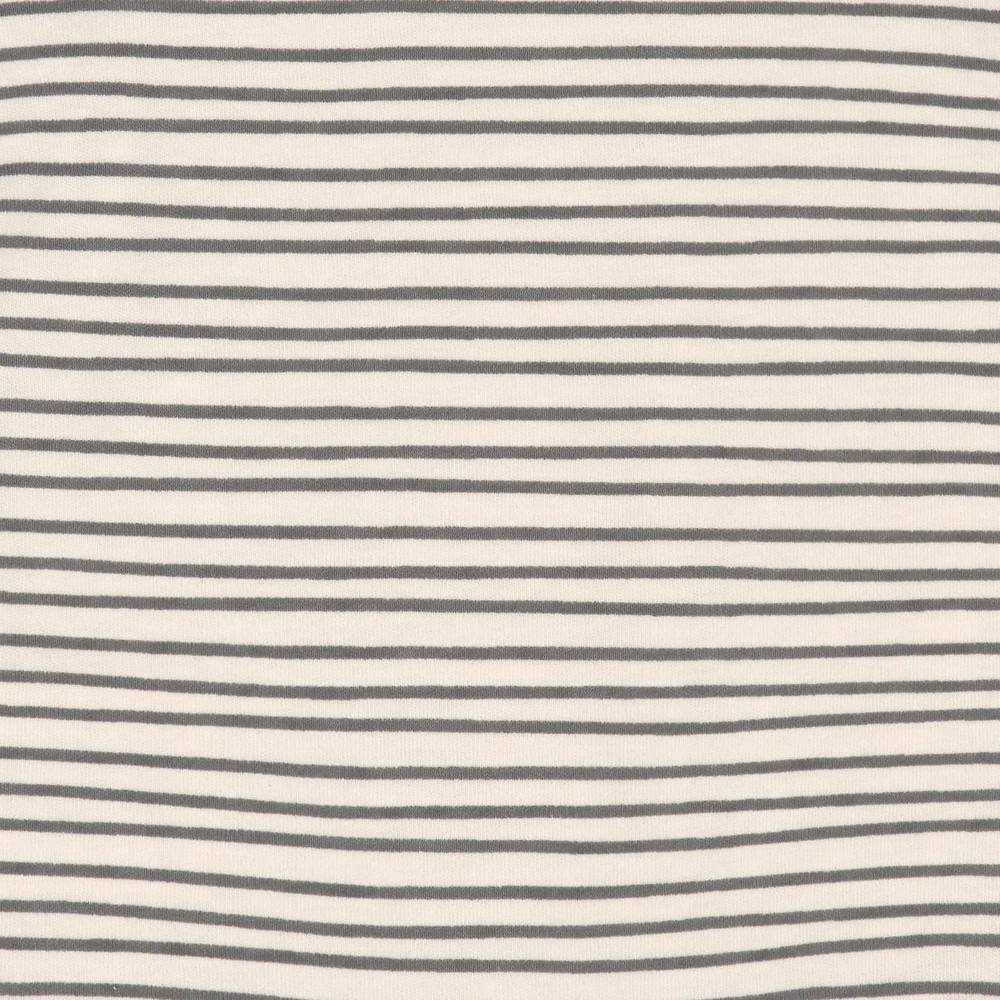 Lässig Baby Schlafanzug mit Füßen - Bio Baumwolle, Striped, Grau Riesige Rabatte